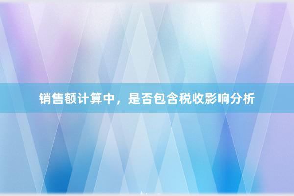 销售额计算中，是否包含税收影响分析